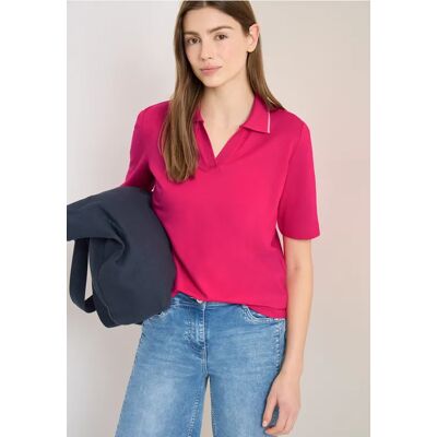 cecil Kurzarm Poloshirt aus Piqué Ware - Pink - Damen - Size: XL L S XS XXL cecil Kurzarm Poloshirt aus Piqué Ware - Pink - Damen - Size: XL L S XS XXL
