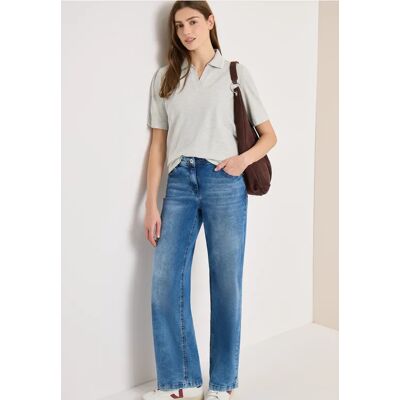cecil Kurzarm Poloshirt aus Piqué Ware - Grau - Damen - Size: XS XXL S M L XL cecil Kurzarm Poloshirt aus Piqué Ware - Grau - Damen - Size: XS XXL S M L XL