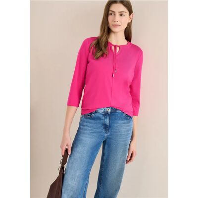 cecil 3/4-Arm Shirt mit Split Neck - Pink - Damen - Size: XL S M XXL L cecil 3/4-Arm Shirt mit Split Neck - Pink - Damen - Size: XL S M XXL L