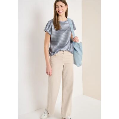 cecil Kurzarm T-Shirt mit elastischem Saum - Blau - Damen - Size: S M L XS XXL XL cecil Kurzarm T-Shirt mit elastischem Saum - Blau - Damen - Size: S M L XS XXL XL