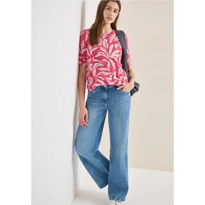 cecil Kurzarm T-Shirt im Ausbrenner-Look - Pink - Damen - Size: M L XL S XS XXL cecil Kurzarm T-Shirt im Ausbrenner-Look - Pink - Damen - Size: M L XL S XS XXL