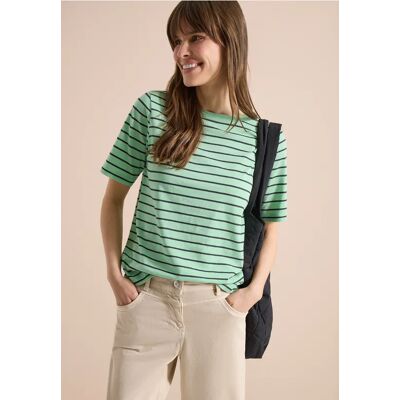 cecil T-Shirt mit Boatneck und Streifen - Grün - Damen - Size: M XL XXL L XS S cecil T-Shirt mit Boatneck und Streifen - Grün - Damen - Size: M XL XXL L XS S
