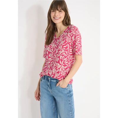 cecil T-Shirt mit V-Neck und floralem Print - Pink - Damen - Size: XXL XL L S cecil T-Shirt mit V-Neck und floralem Print - Pink - Damen - Size: XXL XL L S