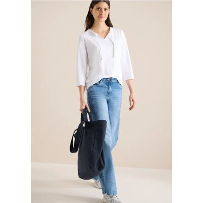 cecil 3/4-Arm Shirt mit Split Neck - Weiß - Damen - Size: S XXL XL L XS M cecil 3/4-Arm Shirt mit Split Neck - Weiß - Damen - Size: S XXL XL L XS M