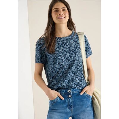 cecil Basic T-Shirt mit Minimal Print - Blau - Damen - Size: M S XXL L XL cecil Basic T-Shirt mit Minimal Print - Blau - Damen - Size: M S XXL L XL