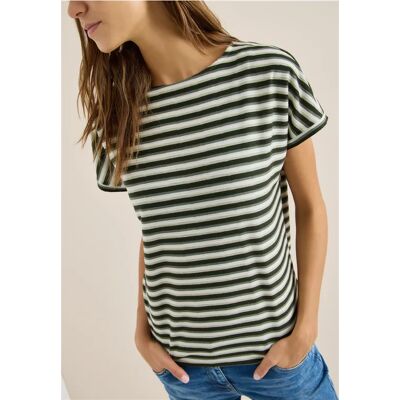 cecil T-Shirt mit Streifen und Struktur - Grün - Damen - Size: XS XL S L XXL M cecil T-Shirt mit Streifen und Struktur - Grün - Damen - Size: XS XL S L XXL M