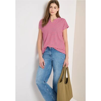cecil T-Shirt mit Split Neck und Struktur - Pink - Damen - Size: XS XL L S M XXL cecil T-Shirt mit Split Neck und Struktur - Pink - Damen - Size: XS XL L S M XXL