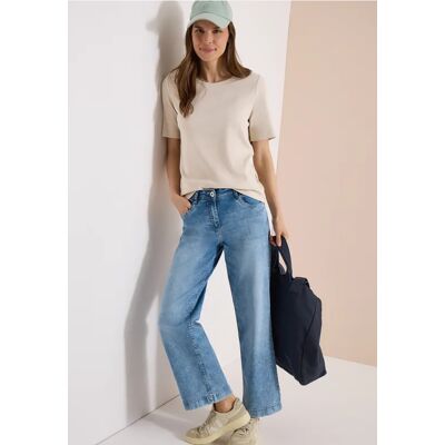 cecil Basic T-Shirt in Rippstruktur - Beige - Damen - Size: M XXL S XS 3XL XL L cecil Basic T-Shirt in Rippstruktur - Beige - Damen - Size: M XXL S XS 3XL XL L