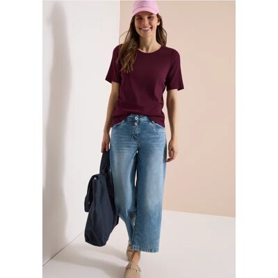 cecil Basic T-Shirt in Rippstruktur - Rot - Damen - Size: XL M XS S XXL L cecil Basic T-Shirt in Rippstruktur - Rot - Damen - Size: XL M XS S XXL L