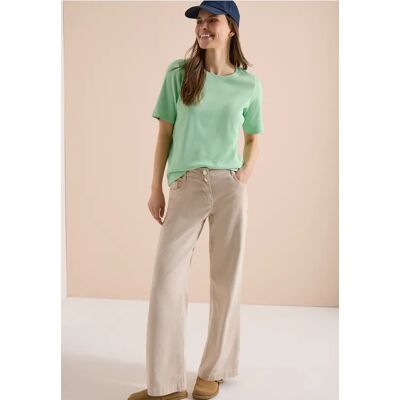 cecil Basic T-Shirt in Rippstruktur - Grün - Damen - Size: S L XXL XL XS M 3XL cecil Basic T-Shirt in Rippstruktur - Grün - Damen - Size: S L XXL XL XS M 3XL