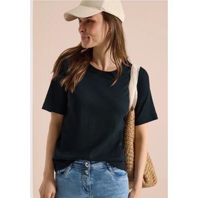cecil Basic T-Shirt in Rippstruktur - Grün - Damen - Size: XXL XS L S M XL cecil Basic T-Shirt in Rippstruktur - Grün - Damen - Size: XXL XS L S M XL