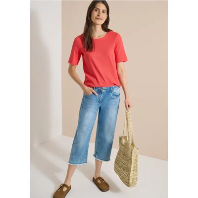 cecil Basic T-Shirt in Rippstruktur - Orange - Damen - Size: S L XL M XXL XS 3XL cecil Basic T-Shirt in Rippstruktur - Orange - Damen - Size: S L XL M XXL XS 3XL