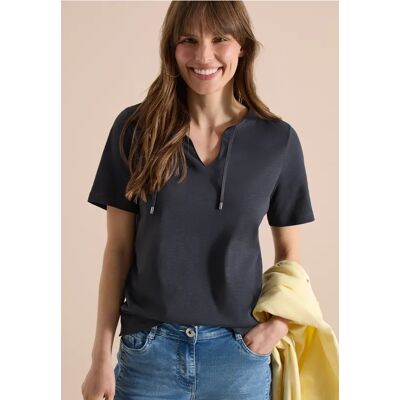 cecil Kurzarm Shirt mit Split Neck - Grau - Damen - Size: XS S M XXL L 3XL XL cecil Kurzarm Shirt mit Split Neck - Grau - Damen - Size: XS S M XXL L 3XL XL