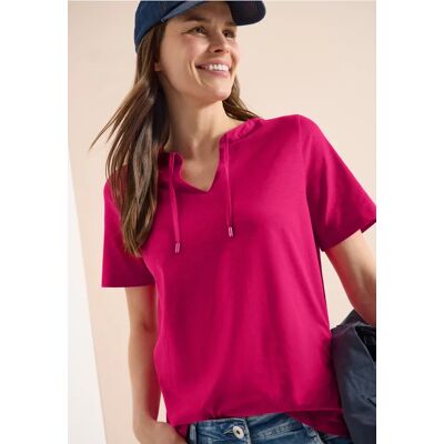 cecil Kurzarm Shirt mit Split Neck - Pink - Damen - Size: L XXL XL S XS M cecil Kurzarm Shirt mit Split Neck - Pink - Damen - Size: L XXL XL S XS M