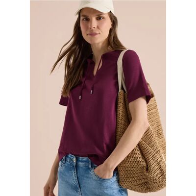 cecil Kurzarm Shirt mit Split Neck - Rot - Damen - Size: XL S XS XXL M L cecil Kurzarm Shirt mit Split Neck - Rot - Damen - Size: XL S XS XXL M L