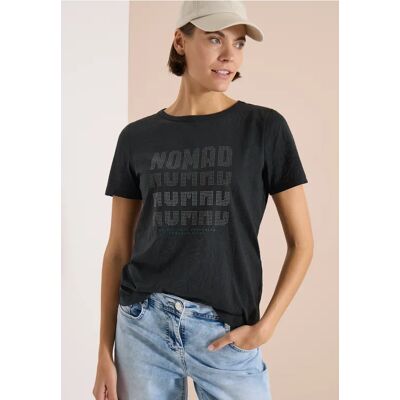 cecil Kurzarm Shirt im Ausbrenner-Look - Grün - Damen - Size: XL XS M S L XXL cecil Kurzarm Shirt im Ausbrenner-Look - Grün - Damen - Size: XL XS M S L XXL