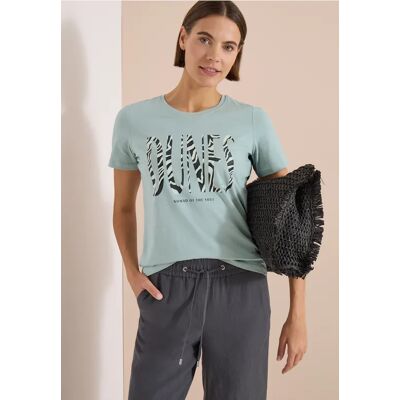 cecil T-Shirt mit Rundhals und Frontprint - Blau - Damen - Size: S XL XS XXL M L cecil T-Shirt mit Rundhals und Frontprint - Blau - Damen - Size: S XL XS XXL M L