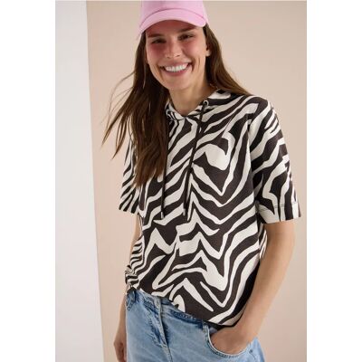 cecil Kurzarm Shirt mit Kapuze und Struktur - Braun - Damen - Size: L XS S XXL M XL cecil Kurzarm Shirt mit Kapuze und Struktur - Braun - Damen - Size: L XS S XXL M XL
