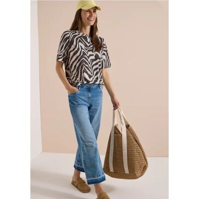 cecil T-Shirt in Ausbrenner-Optik - Braun - Damen - Size: L M S XL XXL XS cecil T-Shirt in Ausbrenner-Optik - Braun - Damen - Size: L M S XL XXL XS