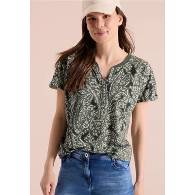 cecil T-Shirt mit Split Neck und Paisleymuster - Grün - Damen - Size: XXL S XL XS 3XL L M cecil T-Shirt mit Split Neck und Paisleymuster - Grün - Damen - Size: XXL S XL XS 3XL L M