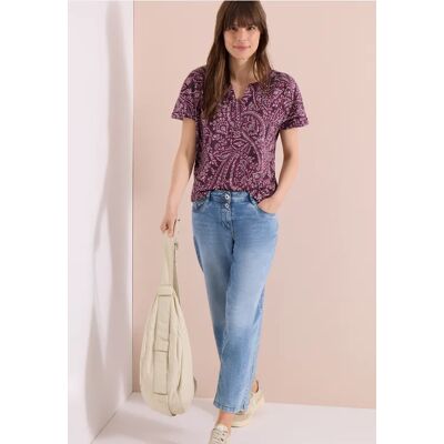 cecil T-Shirt mit Split Neck und Paisleymuster - Rot - Damen - Size: L S XXL XL XS M cecil T-Shirt mit Split Neck und Paisleymuster - Rot - Damen - Size: L S XXL XL XS M