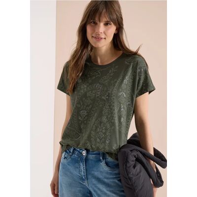 cecil T-Shirt mit Rundhals und Frontprint - Grün - Damen - Size: XL XXL S M L XS cecil T-Shirt mit Rundhals und Frontprint - Grün - Damen - Size: XL XXL S M L XS