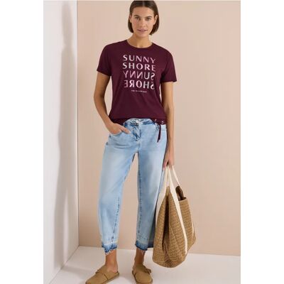 cecil Kurzarm Shirt in Ausbrenner-Optik - Rot - Damen - Size: L XS XXL M XL S cecil Kurzarm Shirt in Ausbrenner-Optik - Rot - Damen - Size: L XS XXL M XL S