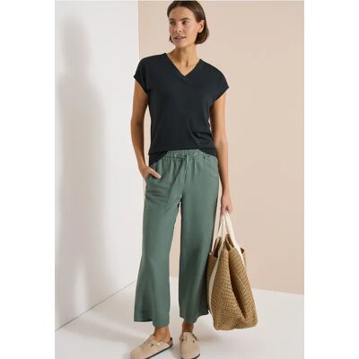 cecil Kurzarm Shirt mit V-Neck in Unifarbe - Grün - Damen - Size: L XS XL XXL M S cecil Kurzarm Shirt mit V-Neck in Unifarbe - Grün - Damen - Size: L XS XL XXL M S