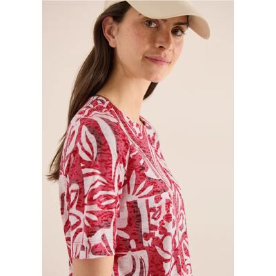 cecil T-Shirt in Ausbrenner-Optik - Rot - Damen - Size: XL S XXL L M cecil T-Shirt in Ausbrenner-Optik - Rot - Damen - Size: XL S XXL L M