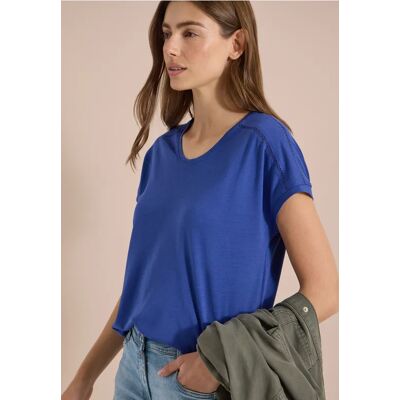 cecil T-Shirt mit V-Neck und Spitzendetail - Blau - Damen - Size: M XS L XXL XL S cecil T-Shirt mit V-Neck und Spitzendetail - Blau - Damen - Size: M XS L XXL XL S