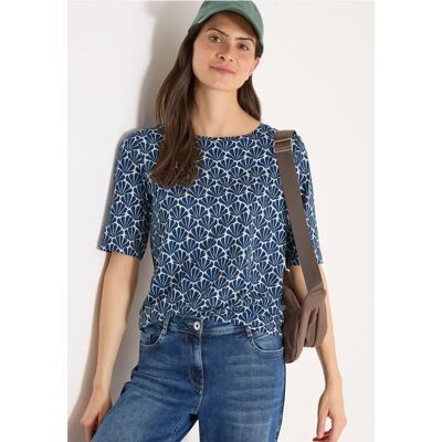 cecil T-Shirt mit Rundhals und Muschelprint - Blau - Damen - Size: L XS S XXL M XL cecil T-Shirt mit Rundhals und Muschelprint - Blau - Damen - Size: L XS S XXL M XL
