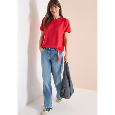cecil T-Shirt mit Rundhals und Raffung - Rot - Damen - Size: M S XS XL L cecil T-Shirt mit Rundhals und Raffung - Rot - Damen - Size: M S XS XL L