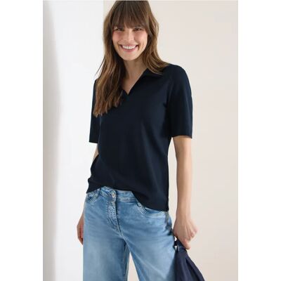 cecil Kurzarm Poloshirt in Unifarbe - Blau - Damen - Size: XS M L XXL XL S cecil Kurzarm Poloshirt in Unifarbe - Blau - Damen - Size: XS M L XXL XL S