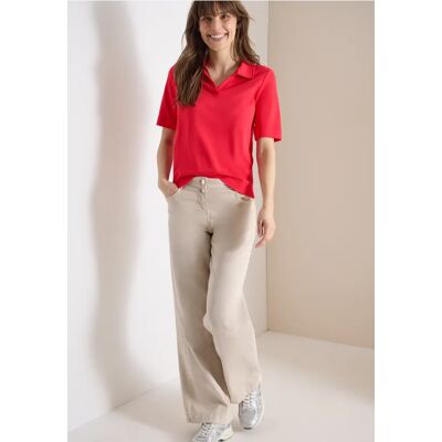 cecil Kurzarm Poloshirt in Unifarbe - Rot - Damen - Size: L XL XXL M XS S cecil Kurzarm Poloshirt in Unifarbe - Rot - Damen - Size: L XL XXL M XS S
