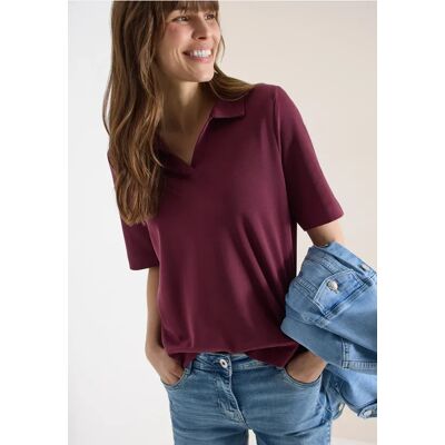 cecil Kurzarm Poloshirt in Unifarbe - Rot - Damen - Size: XS S L M XXL XL cecil Kurzarm Poloshirt in Unifarbe - Rot - Damen - Size: XS S L M XXL XL