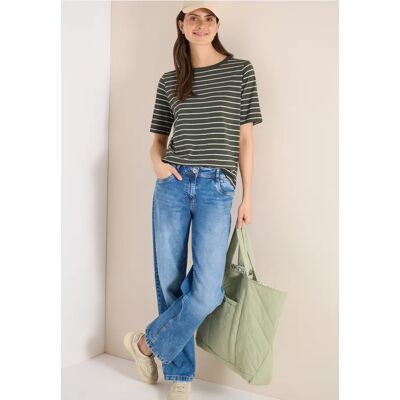 cecil Shirt mit U-Boot-Ausschnitt und Streifen - Grün - Damen - Size: M XS S L XXL XL cecil Shirt mit U-Boot-Ausschnitt und Streifen - Grün - Damen - Size: M XS S L XXL XL