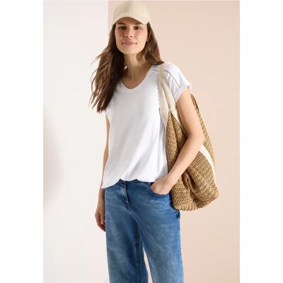 cecil T-Shirt mit V-Neck und Spitzendetail - Weiß - Damen - Size: XL L XXL cecil T-Shirt mit V-Neck und Spitzendetail - Weiß - Damen - Size: XL L XXL