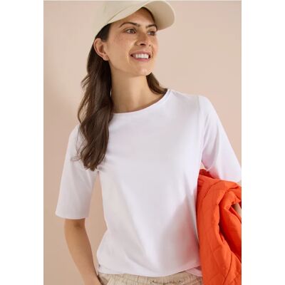 cecil Basic T-Shirt mit U-Boot-Ausschnitt - Weiß - Damen - Size: XXL S XL 3XL M L cecil Basic T-Shirt mit U-Boot-Ausschnitt - Weiß - Damen - Size: XXL S XL 3XL M L