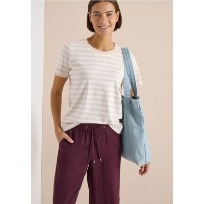 cecil T-Shirt mit Rundhals und Streifen - Beige - Damen - Size: M S XL XS L XXL 3XL cecil T-Shirt mit Rundhals und Streifen - Beige - Damen - Size: M S XL XS L XXL 3XL
