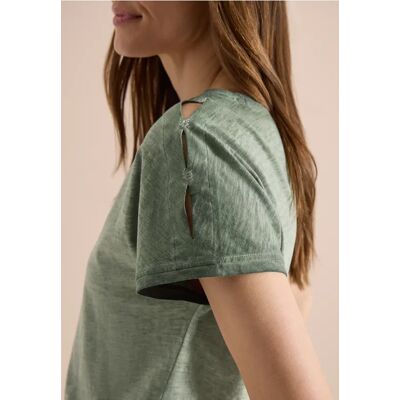 cecil T-Shirt aus Jersey im Garment Dye Look - Grün - Damen - Size: XXL L S XL XS 3XL M cecil T-Shirt aus Jersey im Garment Dye Look - Grün - Damen - Size: XXL L S XL XS 3XL M