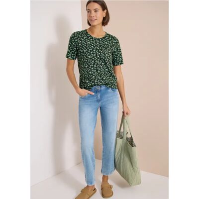 cecil T-Shirt mit Rundhals und Palmenprint - Grün - Damen - Size: S XL M XS XXL L cecil T-Shirt mit Rundhals und Palmenprint - Grün - Damen - Size: S XL M XS XXL L