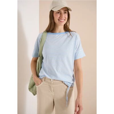 cecil T-Shirt mit Rundhals und Streifen - Blau - Damen - Size: L XL S XS M 3XL XXL cecil T-Shirt mit Rundhals und Streifen - Blau - Damen - Size: L XL S XS M 3XL XXL