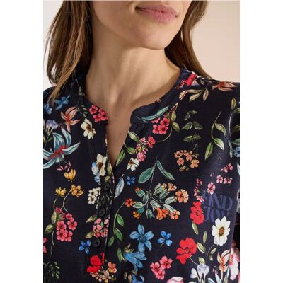 cecil Shirt mit Split Neck und Knopfdetails - Blau - Damen - Size: L XS XL XXL M cecil Shirt mit Split Neck und Knopfdetails - Blau - Damen - Size: L XS XL XXL M