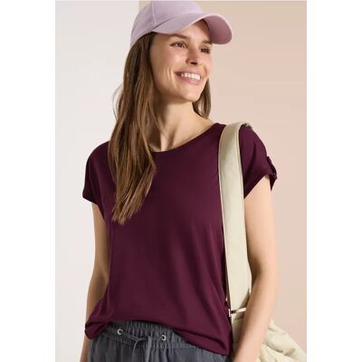 cecil T-Shirt mit Rundhals und Turn-Up-Detail - Rot - Damen - Size: 3XL S L M XL XS XXL cecil T-Shirt mit Rundhals und Turn-Up-Detail - Rot - Damen - Size: 3XL S L M XL XS XXL