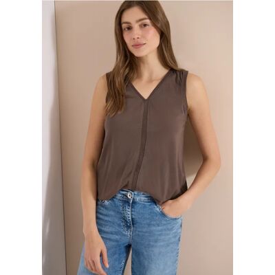 cecil Top mit V-Neck und Crochet-Tape - Beige - Damen - Size: S XS XXL XL M L cecil Top mit V-Neck und Crochet-Tape - Beige - Damen - Size: S XS XXL XL M L