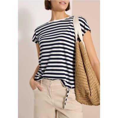 cecil T-Shirt mit Boat Neck und Streifen - Weiß - Damen - Size: L XXL M 3XL S XS XL cecil T-Shirt mit Boat Neck und Streifen - Weiß - Damen - Size: L XXL M 3XL S XS XL