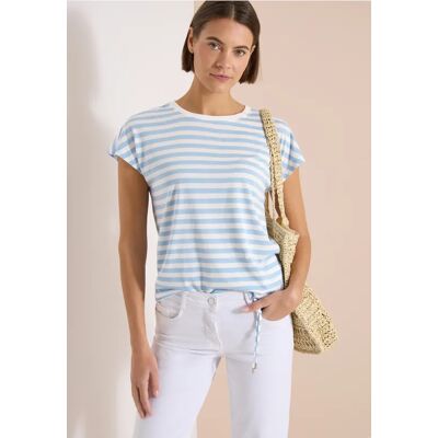 cecil T-Shirt mit Boat Neck und Streifen - Blau - Damen - Size: XXL XS L S XL 3XL M cecil T-Shirt mit Boat Neck und Streifen - Blau - Damen - Size: XXL XS L S XL 3XL M