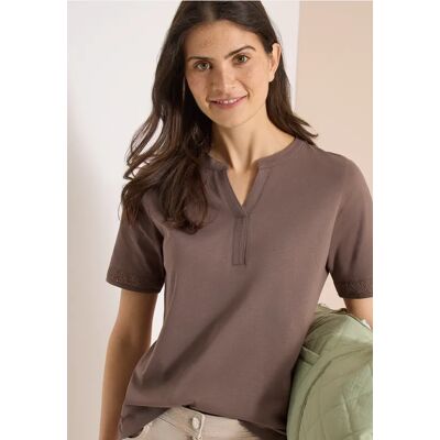 cecil T-Shirt mit Split Neck und Crochet-Tape - Beige - Damen - Size: XXL L XL M S 3XL XS cecil T-Shirt mit Split Neck und Crochet-Tape - Beige - Damen - Size: XXL L XL M S 3XL XS