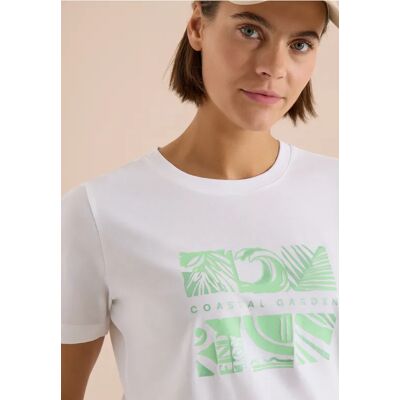 cecil T-Shirt mit Rundhals und Frontprint - Weiß - Damen - Size: S XXL XL L M XS cecil T-Shirt mit Rundhals und Frontprint - Weiß - Damen - Size: S XXL XL L M XS