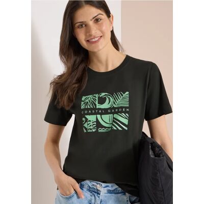 cecil T-Shirt mit Rundhals und Frontprint - Grün - Damen - Size: XXL 3XL M XS XL L S cecil T-Shirt mit Rundhals und Frontprint - Grün - Damen - Size: XXL 3XL M XS XL L S